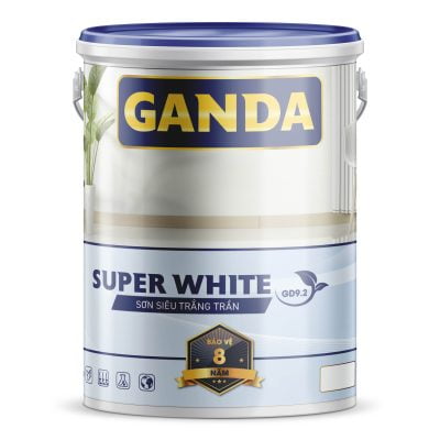 GANDA SUPER WHITE: Sơn siêu trắng trần - GD9.2 - 6Kg